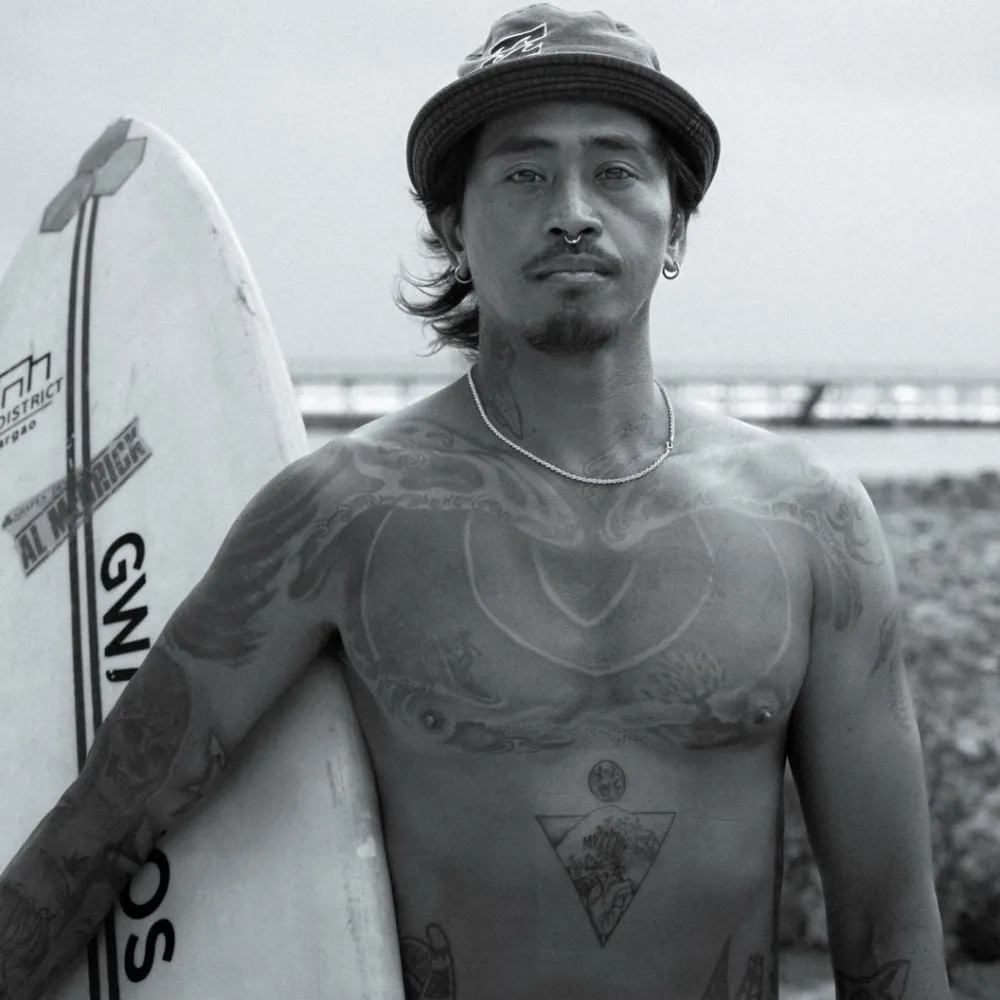 Alan Derecho — ISA-accredited surf coach and Philippine surf tour judge at Jacking Horse Beach Siargao