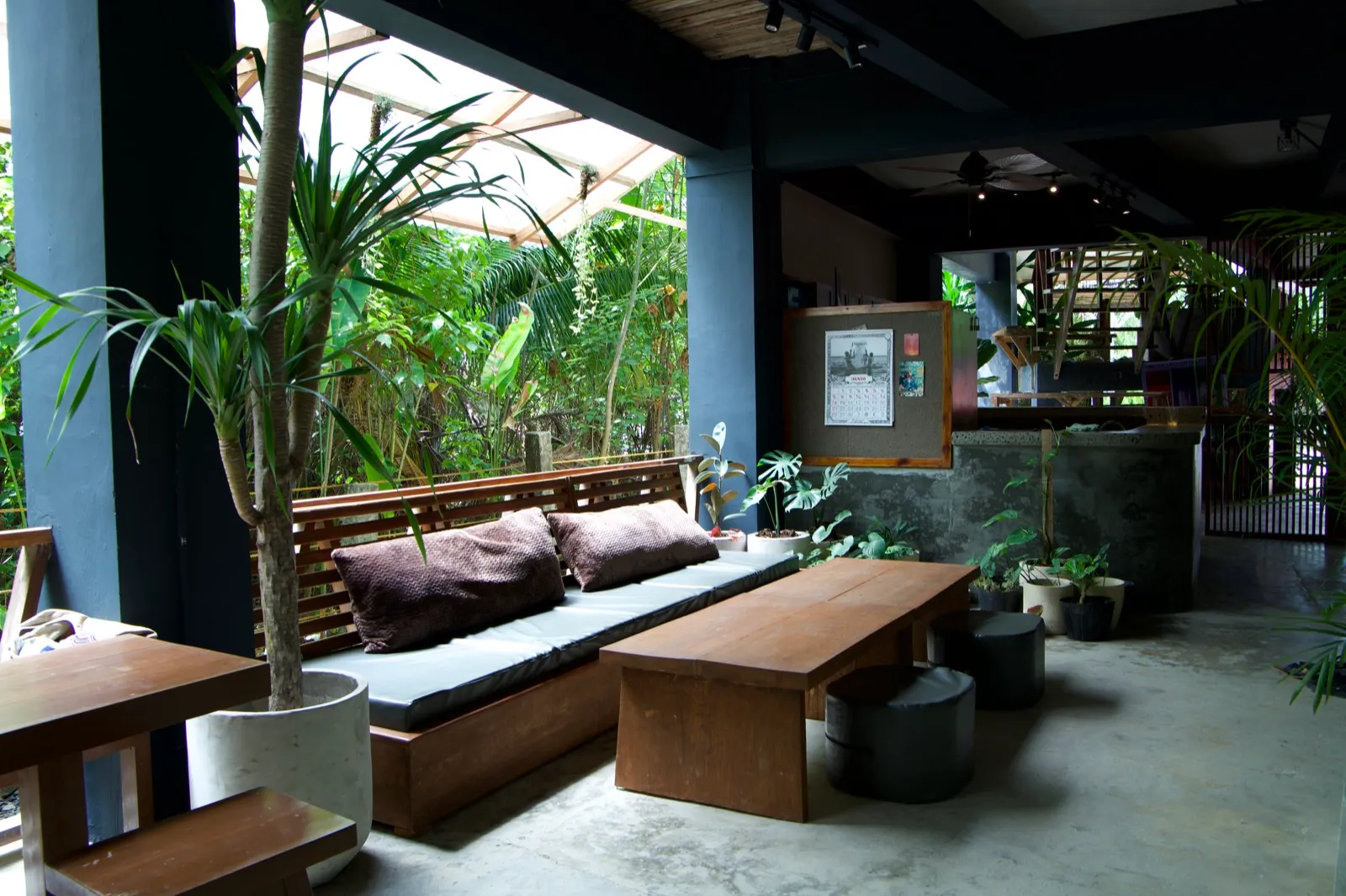 The interior of Vultun's wellness café in Malinao, Siargao