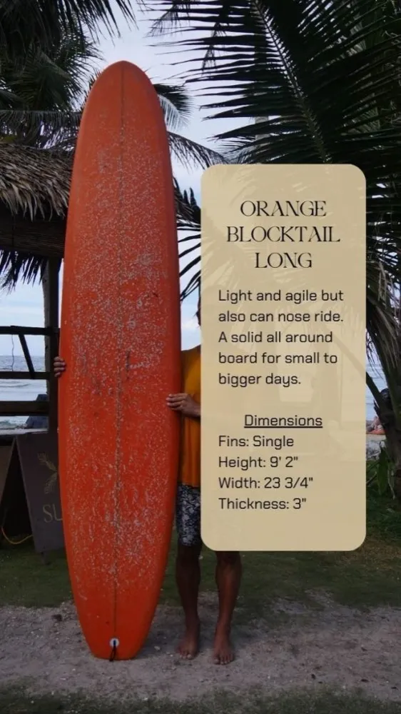 Vultun longboard for rent at Jacking Horse Beach Siargao — classic noserider shape