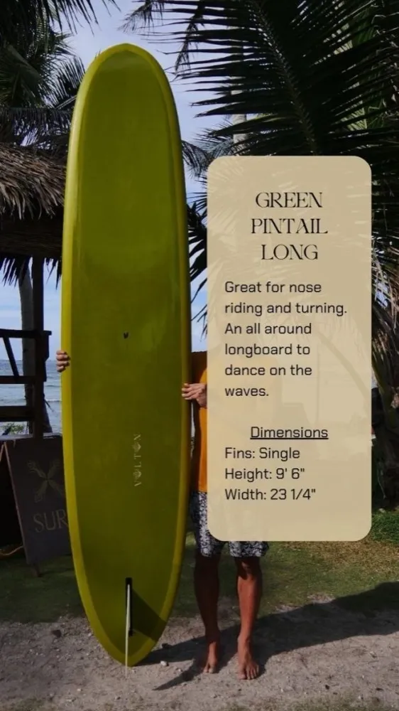 Vultun longboard surfboard rental Siargao — performance single fin