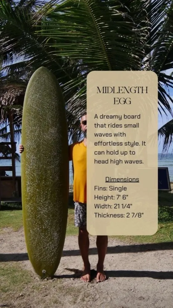 Vultun midlength surfboard for rent Siargao — versatile board for intermediate surfers